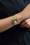 Retro 3.80 Carats Round Cut Diamond & Ruby 18K Yellow Gold Watch