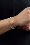 3.34 carat pear-shape diamond tennis bracelet in white gold