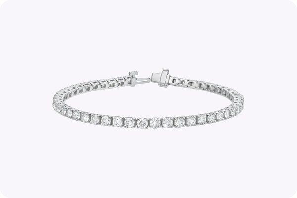 6.45 Carats Total Round Brilliant Cut Diamond Tennis Bracelet in White Gold