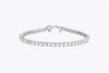 6.20 Carats Total Round Brilliant Cut Diamond Tennis Bracelet in White Gold