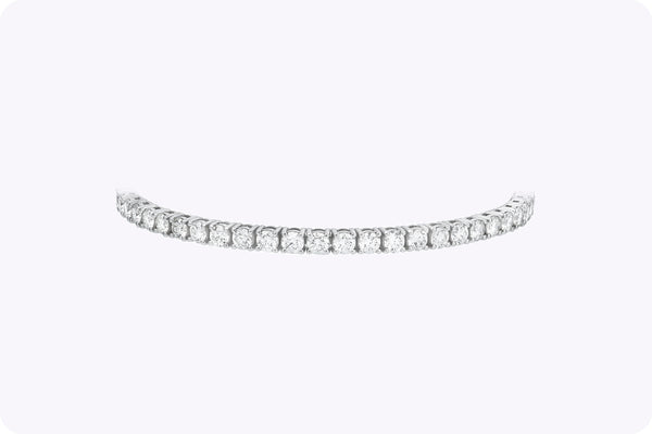 6.20 Carats Total Round Brilliant Cut Diamond Tennis Bracelet in White Gold