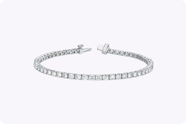 5.20 Carats Total Round Brilliant Cut Diamond Tennis Bracelet in White Gold