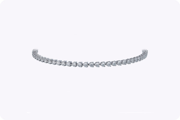 Round Brilliant Cut Diamond Tennis Bracelet in White Gold