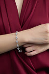 5.82 Carats Total Mixed-Cut Diamond Halo Fashion Bracelet in White Gold