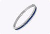 5.13 Carat French Cut Sapphire & Diamond Bangle Bracelet in White Gold