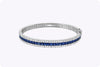 5.13 Carat French Cut Sapphire & Diamond Bangle Bracelet in White Gold