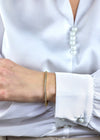 3.39 Carats Total Round Brilliant Diamond Half-Bezel Tennis Bracelet in Yellow Gold