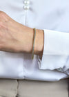 3.39 Carats Total Round Brilliant Diamond Half-Bezel Tennis Bracelet in Yellow Gold