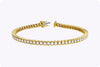 3.39 Carats Total Round Brilliant Diamond Half-Bezel Tennis Bracelet in Yellow Gold