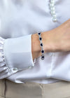 15.35 Carats Total Sapphire & Diamond Halo Alternating Bracelet in White Gold