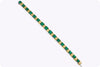22.52 Carats Total Emerald & Diamond Tennis Bracelet in Yellow Gold and Platinum