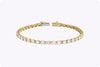 5.89 Carats Total Oval-Cut Diamond Tennis Bracelet in Yellow Gold