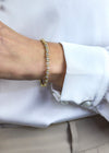 6.70 Carats Total Marquise & Pear Shaped Diamond Bracelet in Two-Tone Gold