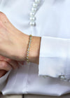 6.70 Carats Total Marquise & Pear Shaped Diamond Bracelet in Two-Tone Gold