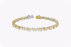 6.70 Carats Total Marquise & Pear Shaped Diamond Bracelet in Two-Tone Gold