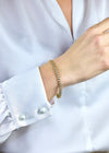 6.37 Carats Total Oval Cut Diamond Tennis Bracelet in Yellow Gold