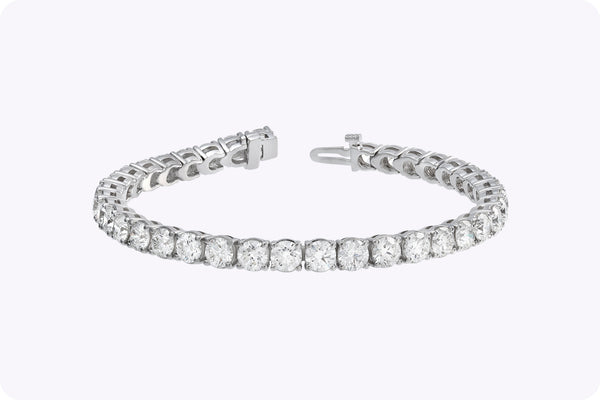 12.89 Carats Total Round Brilliant Cut Diamond Tennis Bracelet in White Gold