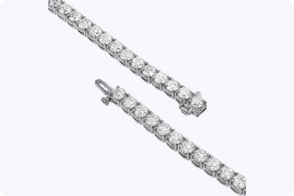 12.89 Carats Total Round Brilliant Cut Diamond Tennis Bracelet in White Gold