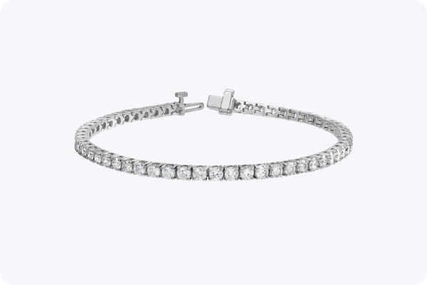 5.00 Carats Total Round Brilliant Cut Diamond Tennis Bracelet in White Gold