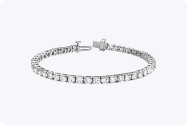 8.12 Carats Total Round Brilliant Cut Diamond Tennis Bracelet in White Gold