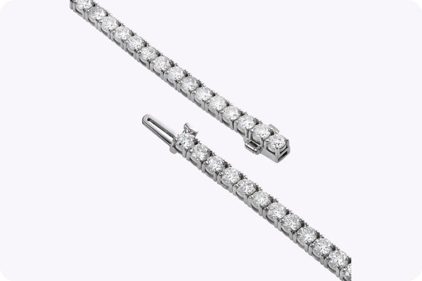 8.12 Carats Total Round Brilliant Cut Diamond Tennis Bracelet in White Gold