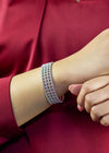 4.47 Carats Total Round Brilliant Cut Diamond Four-Row Fashion Bracelet in White Gold