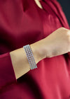 4.47 Carats Total Round Brilliant Cut Diamond Four-Row Fashion Bracelet in White Gold