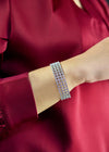 4.47 Carats Total Round Brilliant Cut Diamond Four-Row Fashion Bracelet in White Gold