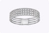 4.47 Carats Total Round Brilliant Cut Diamond Four-Row Fashion Bracelet in White Gold
