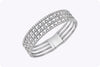 4.47 Carats Total Round Brilliant Cut Diamond Four-Row Fashion Bracelet in White Gold