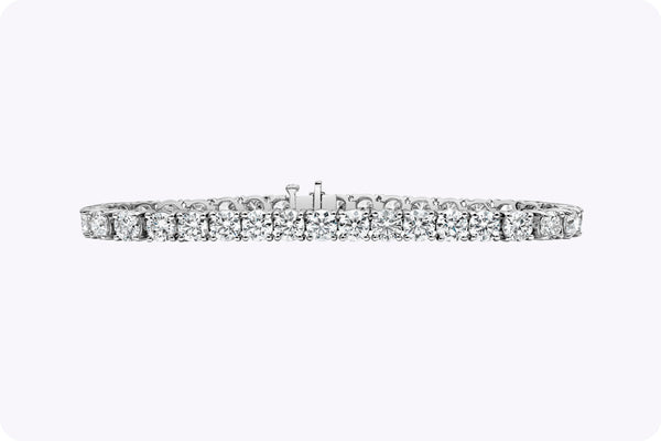 16.80 Carats Total Round Brilliant Cut Diamond Tennis Bracelet in White Gold