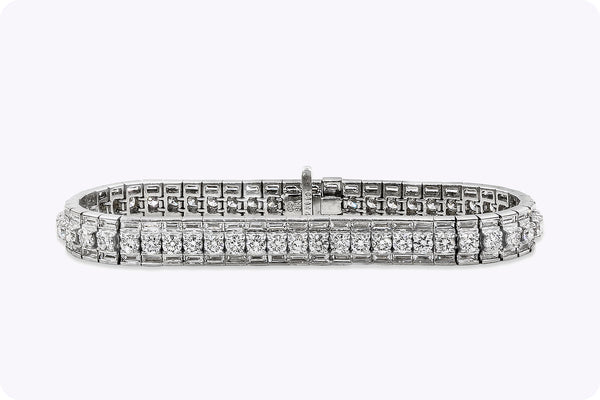 11.14 Carat Total Mixed Cut Diamond Tennis Bracelet in White Gold