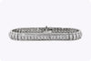 11.14 Carats Total Round and Baguette Diamond Tennis Bracelet in White Gold