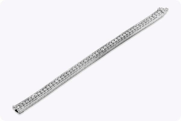 11.14 Carat Total Mixed Cut Diamond Tennis Bracelet in White Gold