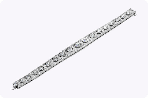 6.30 Carat Total Rose Cut Diamond Art Deco Fashion Bracelet