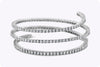 10.83 Carat Total Round Diamond Three-Row Spiral Bangle Bracelet in White Gold