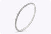 4.76 Carat Total Round Brilliant Cut Diamond Eternity Bangle Bracelet in White Gold