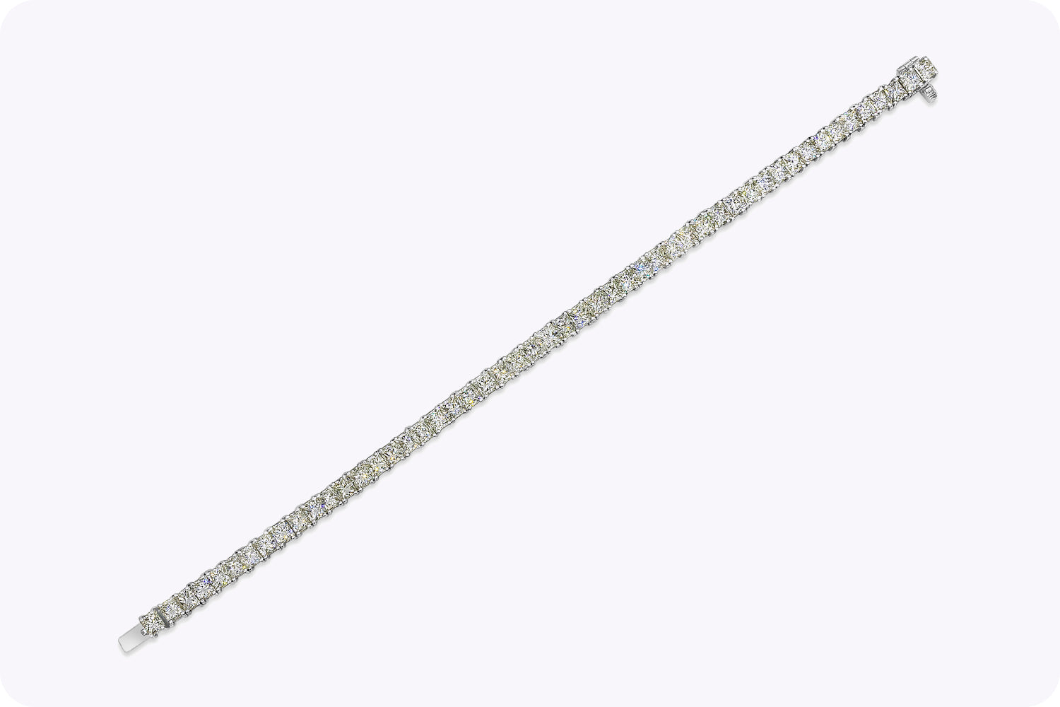 13.21 Carat Total Princess Cut Diamond Tennis Bracelet in White Gold