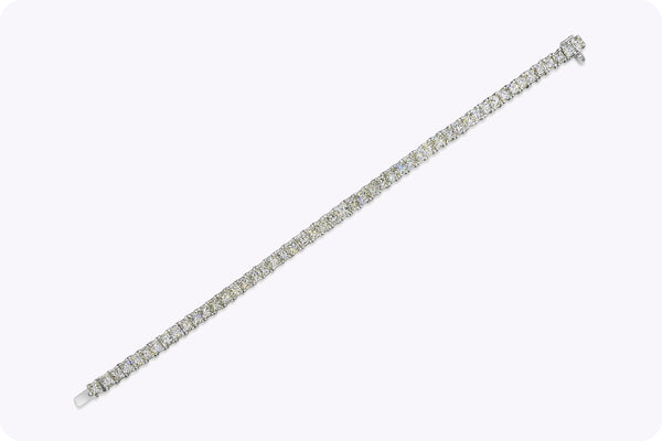 13.21 Carats Total Princess Cut Diamond Classic Tennis Bracelet in White Gold