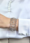 19.72 Carats Total Round and Oval-Cut Diamond Wide Fashion Bracelet in White Gold