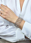 19.72 Carats Total Round and Oval-Cut Diamond Wide Fashion Bracelet in White Gold