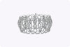 19.72 Carats Total Round and Oval-Cut Diamond Wide Fashion Bracelet in White Gold