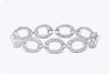 6.30 Carat Total Mixed Cut Diamond Encrusted Link Fashion Bracelet in White Gold