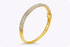 4.40 Carats Total Brilliant Round Shape Diamond Micro-Pave Bangle Bracelet in Yellow Gold