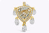 GIA Certified 2.02 Carats Triangular Fancy Yellow Diamond Fashion Ring with Briolette Diamonds