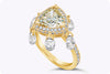 GIA Certified 2.02 Carat Triangular Cut Yellow Diamond & Briolette Fashion Ring in Yellow Gold