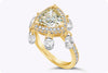 GIA Certified 2.02 Carats Mixed Cut Triangular Fancy Yellow & White Diamond Fashion Ring in Yellow Gold