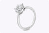 GIA Certified 1.87 Carats Trapezoid Diamond Solitaire Engagement Ring in Platinum