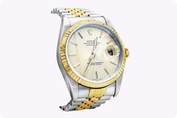 Rolex Datejust 16233 Champagne 18K Yellow Gold and Stainless Steel Men's Watch