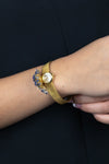 Movado 3.55 Carats Total Mixed-Cut Sapphire & Diamond Antique Watch Bracelet in Yellow Gold